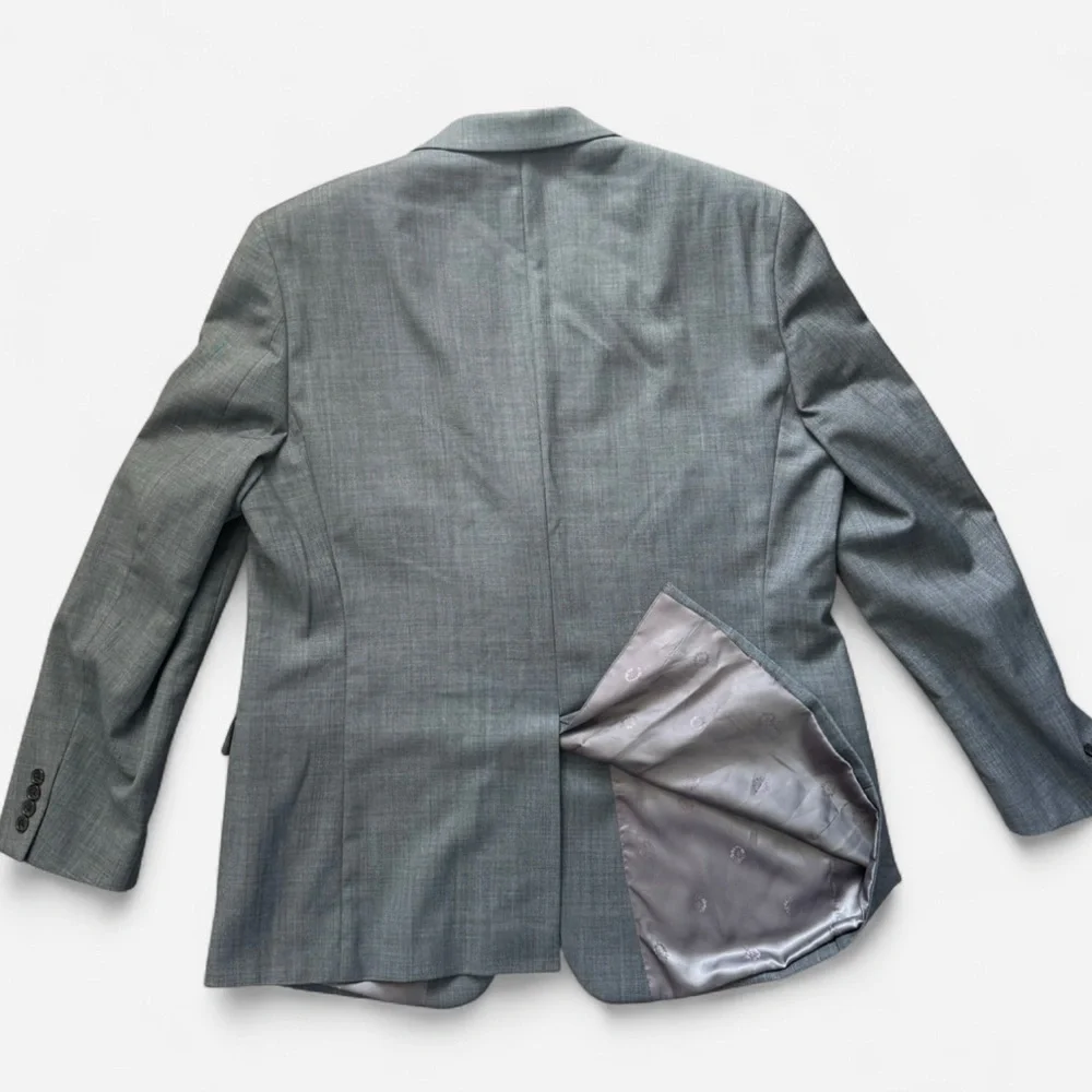 Lauren Ralph Lauren Men's 46L Gray Wool‎ Blend Blazer Classic Two Button Jacket